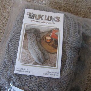 Muk Luks dark grey L/XL slipper socks